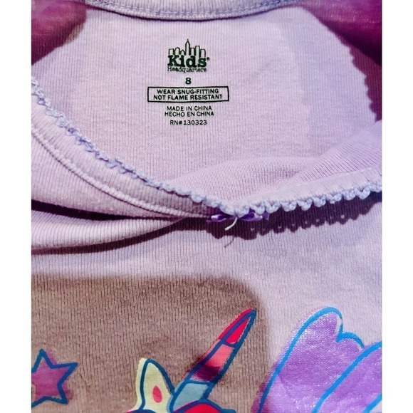 Kids Headquarters unicorn summer two-piece pajama set in a girl’s size 8 - Picture 3 of 8